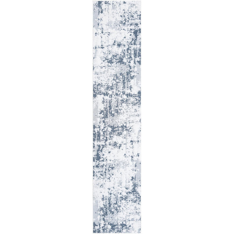 Cotton Abstract Indoor Rug, Runner 2'7" x 12'