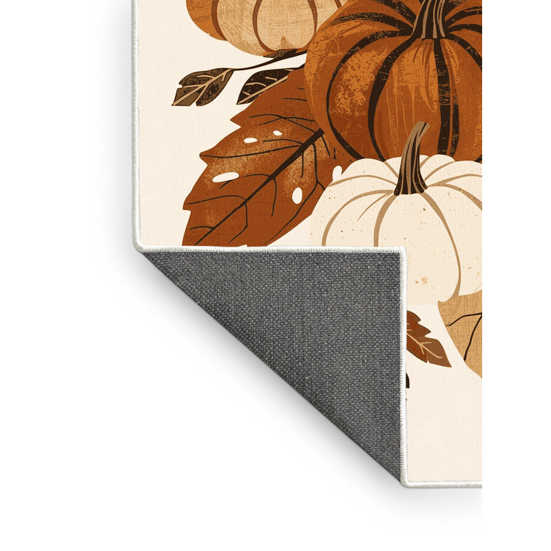Soft Plush Festa Thanksgiving Modern & Contemporary Abstract Area Rug in Beige – White Binding, 2x4