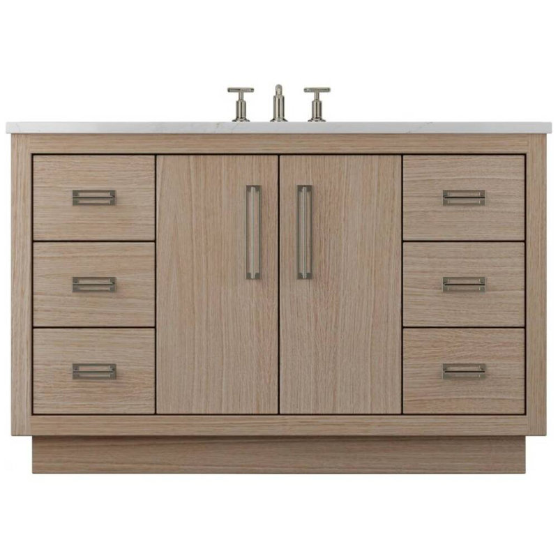 Avalon Single Extra Wide Bath Vanity, Natural Weathered, Satin Nickel, 60"