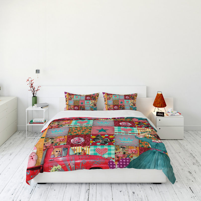 Modern & Contemporary Polyester Duvet Cover, Queen Duvet Cover + 2 Queen Shams
