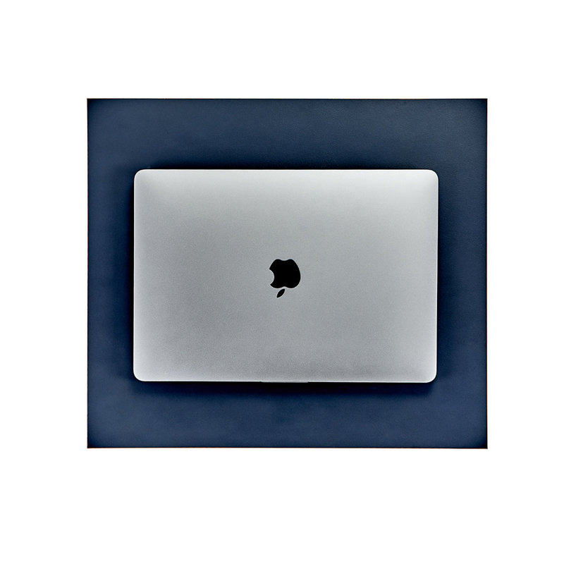 Graphic Image Portable Desk Mat, Double Sided Leather, Combo, Tan/Navy