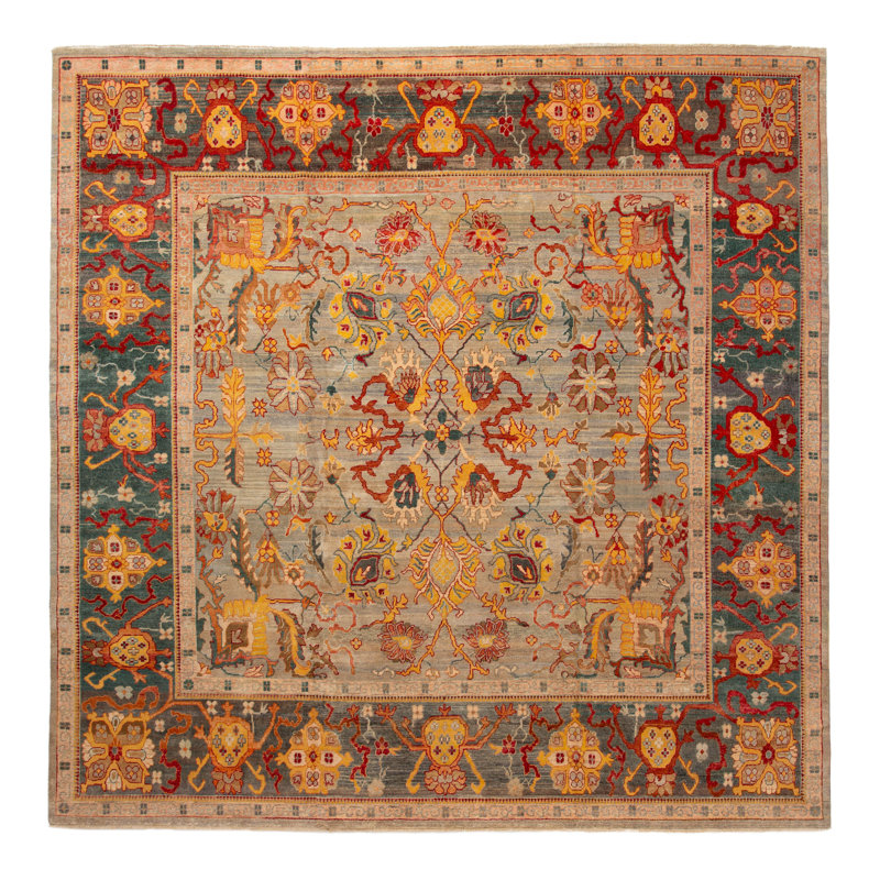 Multicolored Traditional Wool Rug - 11'6" x 11'6"