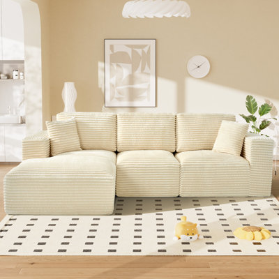 Upholstered Cloud Couch Modular Sectional Sofa With 1 Chaise, Modern Comfort U Shaped Sofa For Living Room, No Assembly Required by Ebern Designs