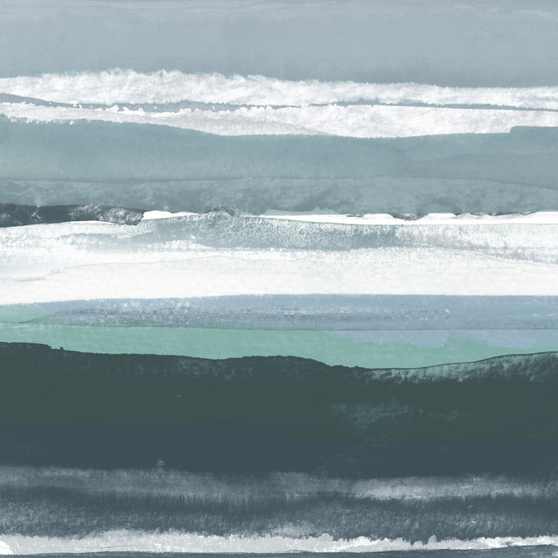 Teal Sea II by Rob Delamater - Wrapped Canvas Painting, 122cm H x 122cm W