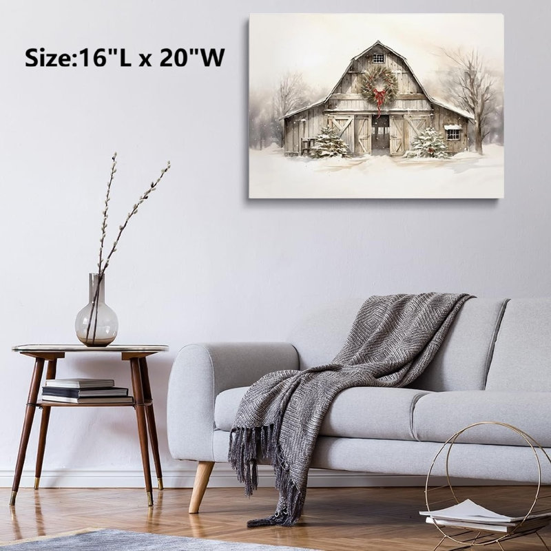 «Farmhouse Christmas», art mural sans cadre, 16 x 20