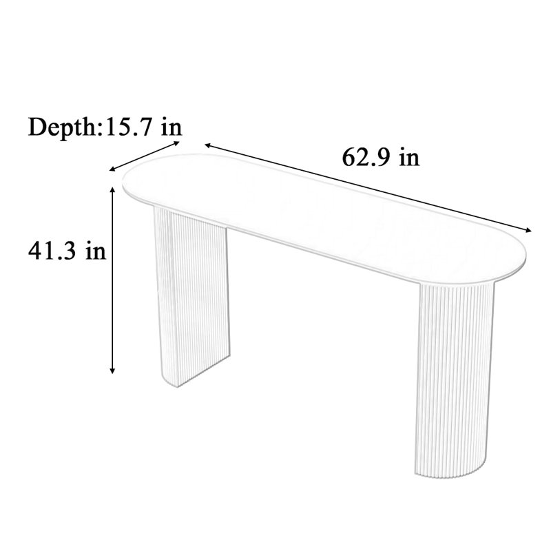 Table de bar simple de qualité supérieure, Blanc, H 41,3 po x L 62,9 po x l 15,7 po, Blanc