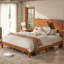 Ensemble de chambre à coucher en bois massif 3 pièces avec cadre de lit très grand et 2 tables de chevet tournées, brun-1621310657-1621310670