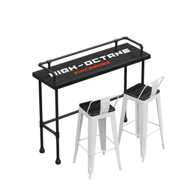 Industrial Style High Table And Chairs Set Rectangular 17.8'' L Dining Set