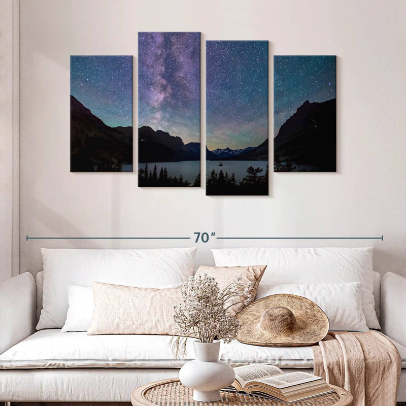 Oberle Saint Mary Lake Under Milky Way, 32" H x 52" W