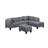 104.5" Upholstered Sofa,Chaise & Ottoman , Gray