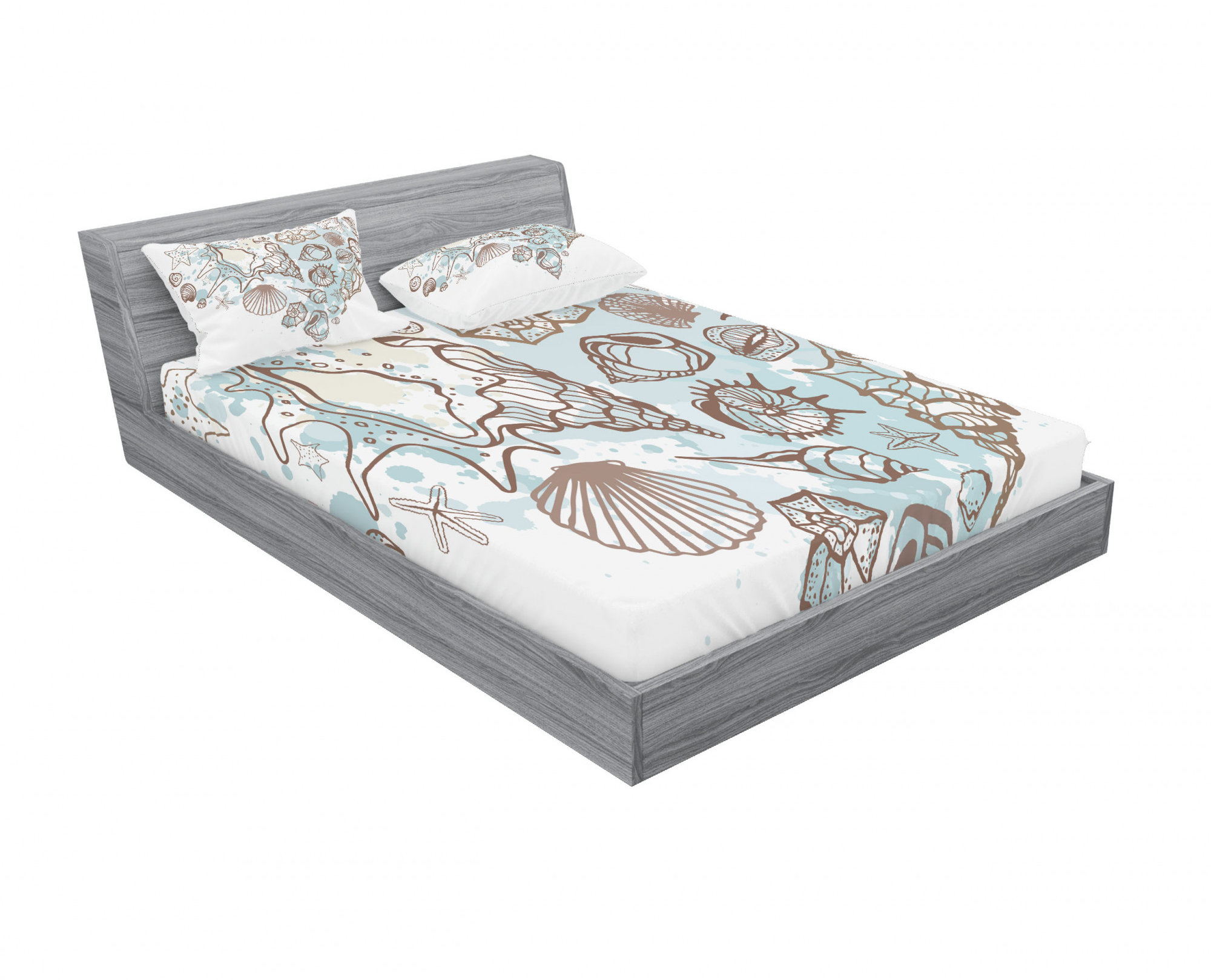 Ambesonne Seashells Scallop Starfish Sheet set | Wayfair