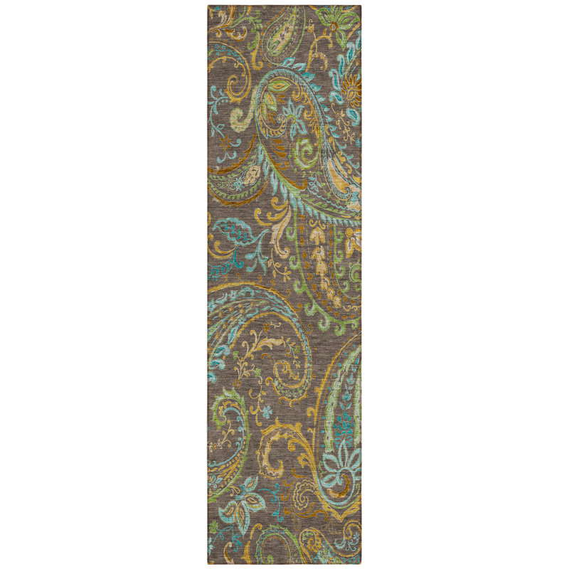 Tapis intérieur / extérieur Kinslee, Tapis de couloir 2 pi 3 po x 7 pi 6 po