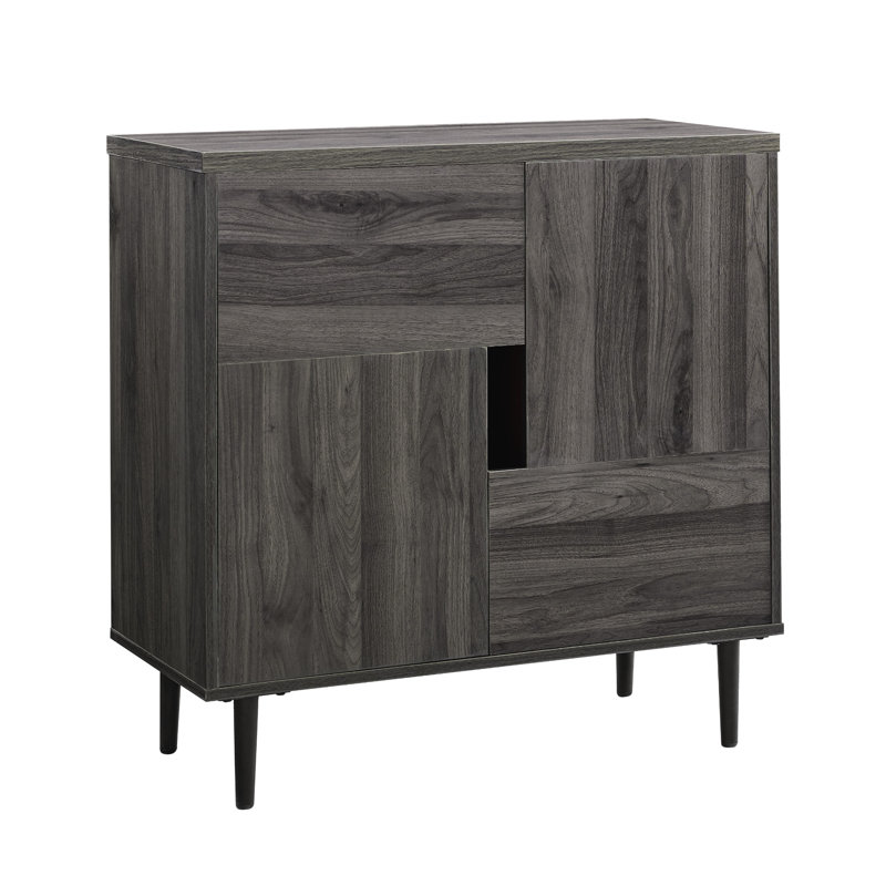 Regalado Sideboard, Slate Grey/Red