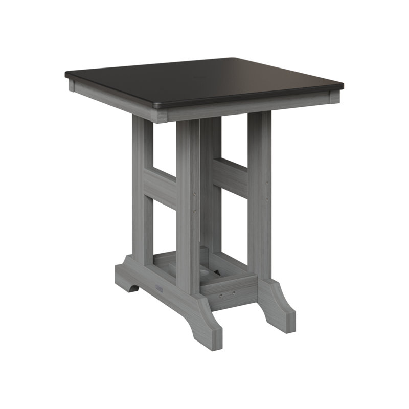 Table de salle à manger carrée 28 po Berlin Gardens Garden Classic, H 30,87 po x l 28 po x P 28 po, Bois flottant gris