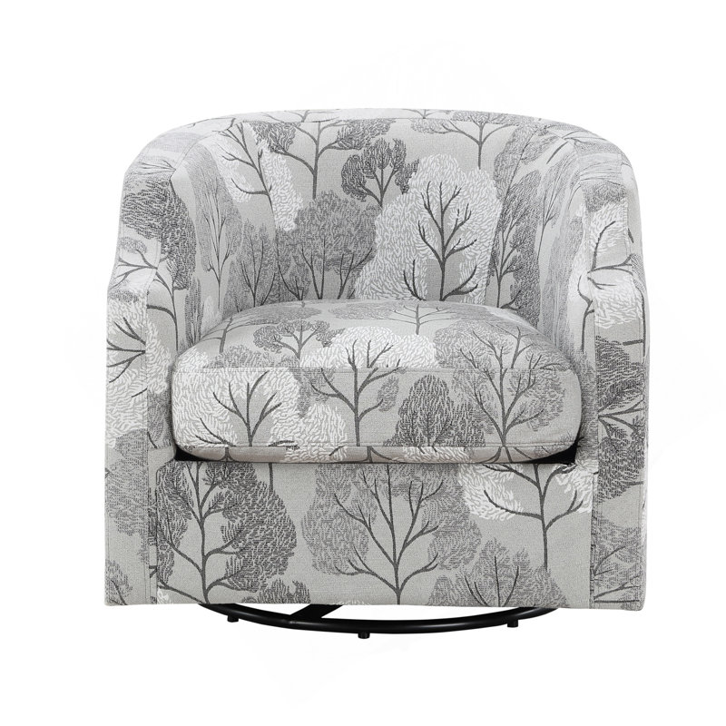 Fauteuil demi-tonneau pivotant Isabelle - Floral gris