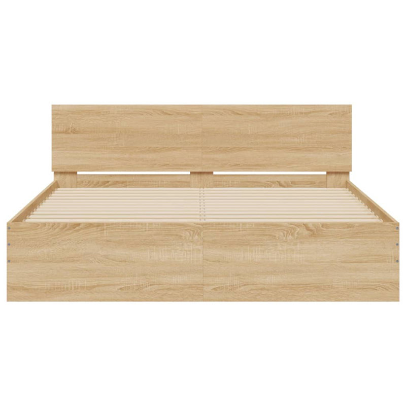 Nobue Bed Frame, Double ( 140 x 190 cm), Sonoma Oak