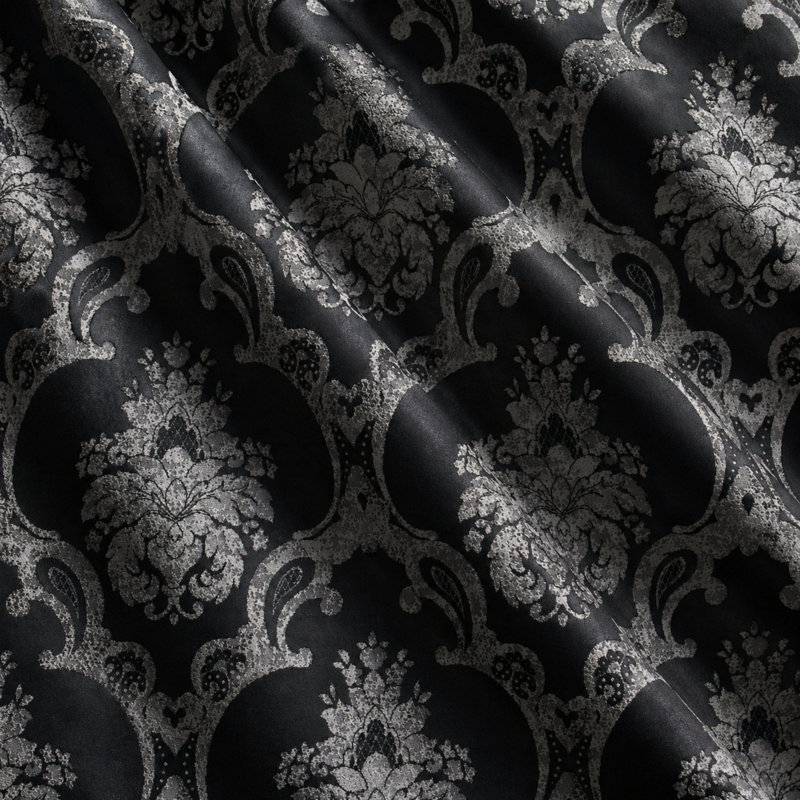 Textured Faux Silk | Katherine Fabric_KATHERINE, Black