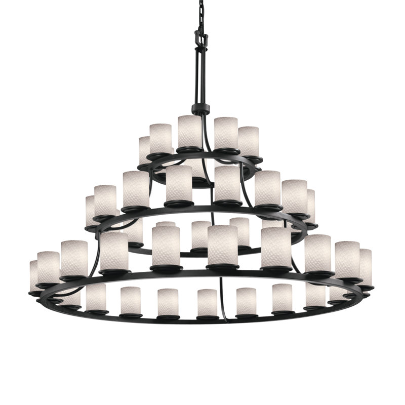 Lustre de fusion 45 lumières fusion Dakota, Tissage, Noir mat