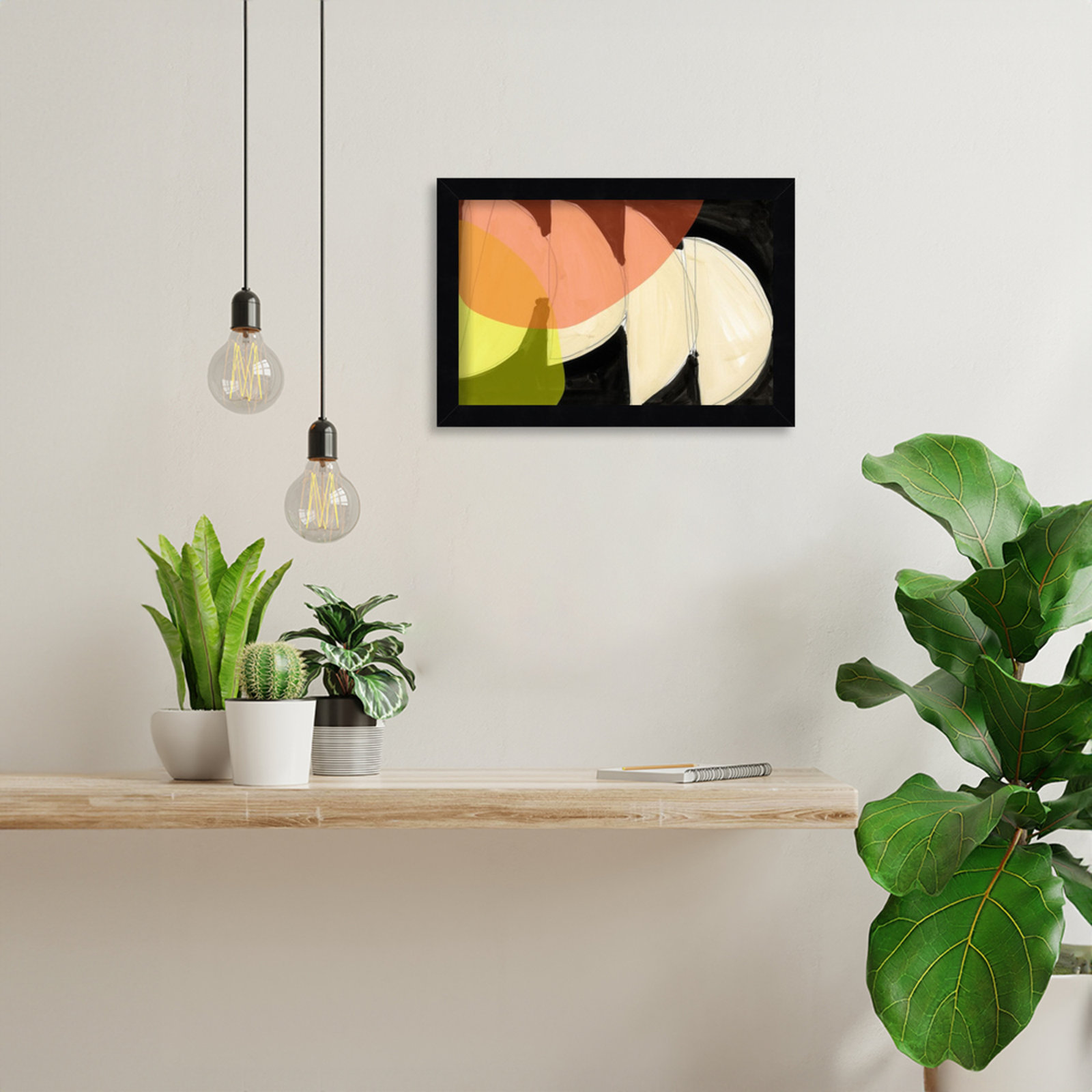 Gilpin "Four Semi Moons I" Print, 9" H x 13" W, Black