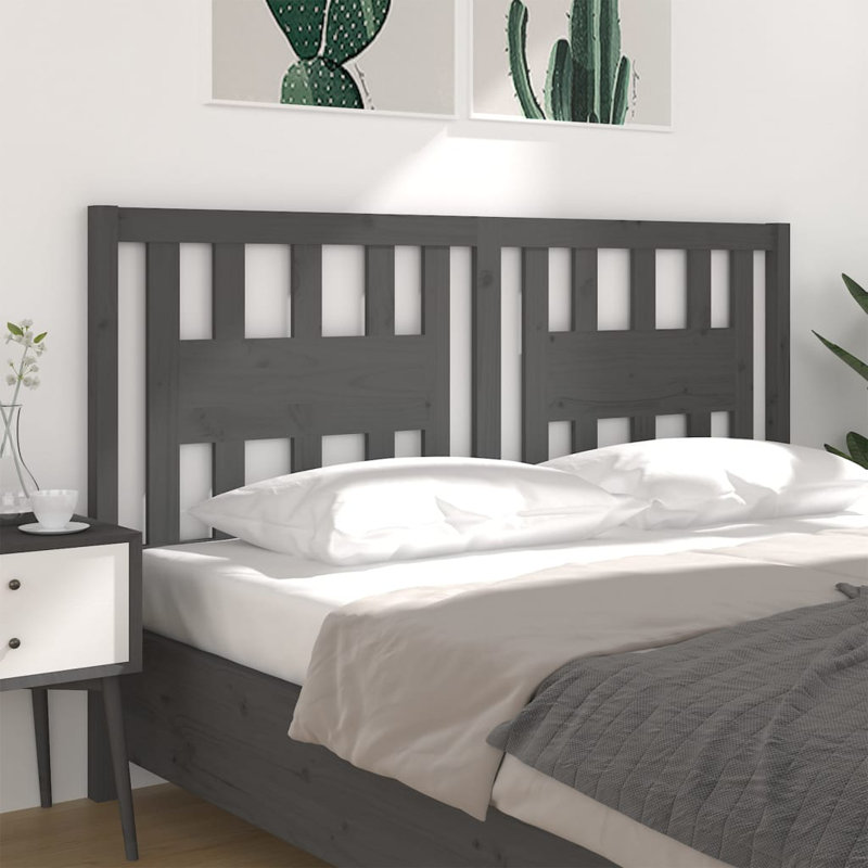 Messinger Solid Wood Headboard, 126 x 100 cm, Grey