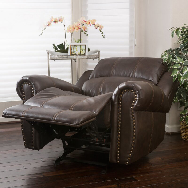Fauteuil inclinable manuel en polyuréthane standard, Brun
