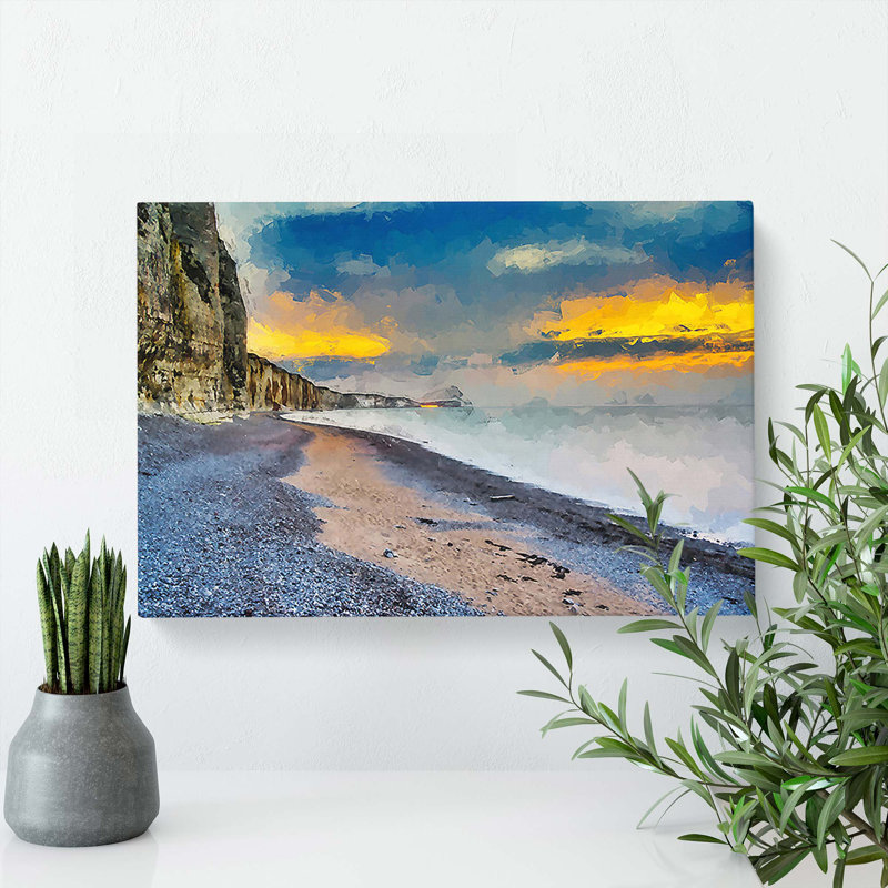 The Cliffs At Normandy In France In Abstract - Wrapped Canvas, 50cm H x 76cm W x 3cm D