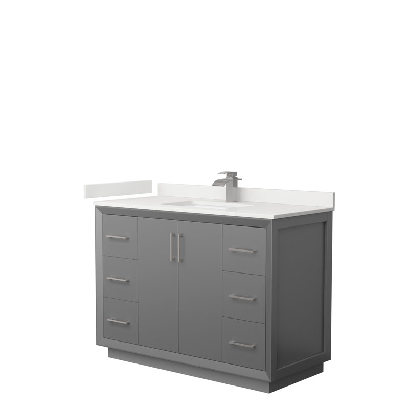 Strada 48'' W Single Vanity, Dark Gray, WDX13343, Matte Black