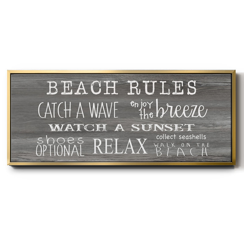 Beach Rules - Toile encadrée, H 24 po x l 60 po