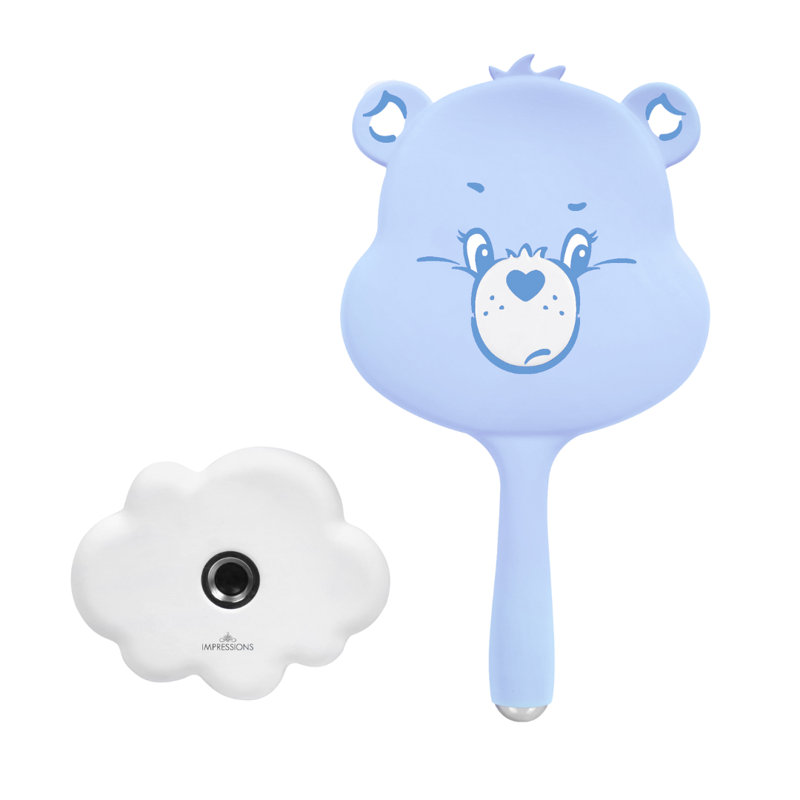 Care Bears Grumpy LED Handheld Makeup Mirror For Desk, Travel Mirror With Detachable Standing Base