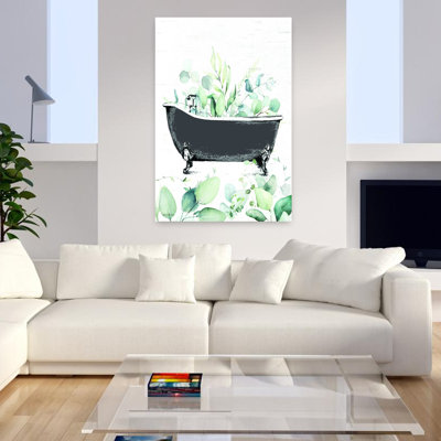Bathtub Greenery Modern Rustic Vintage Wall Art