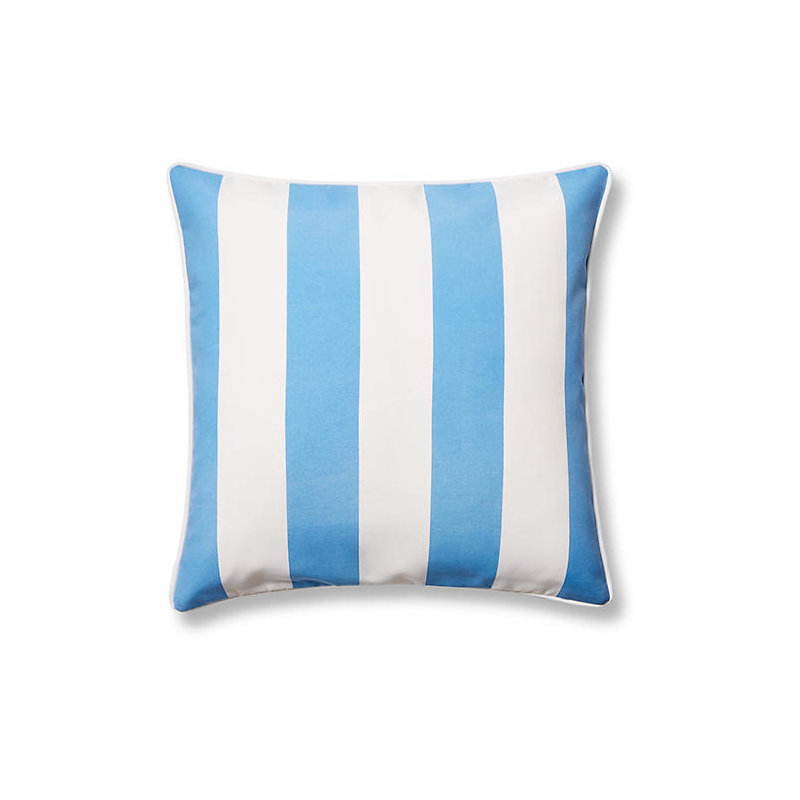 Cabana Stripe Outdoor Throw Pillow, Blue