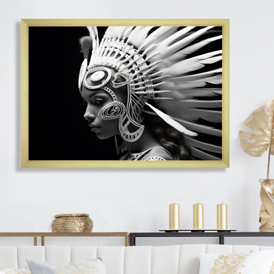 Impression sur toile, "Native Spirit" en noir et blanc