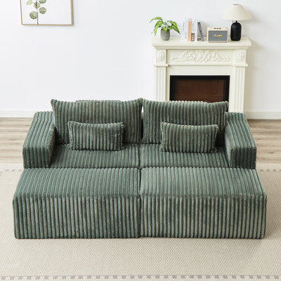 Fauteuil surdimensionné surdimensionné de 87 po, amovible, sans assemblage pour la maison. Canapé modulaire de 87 po avec tissu nécessaire