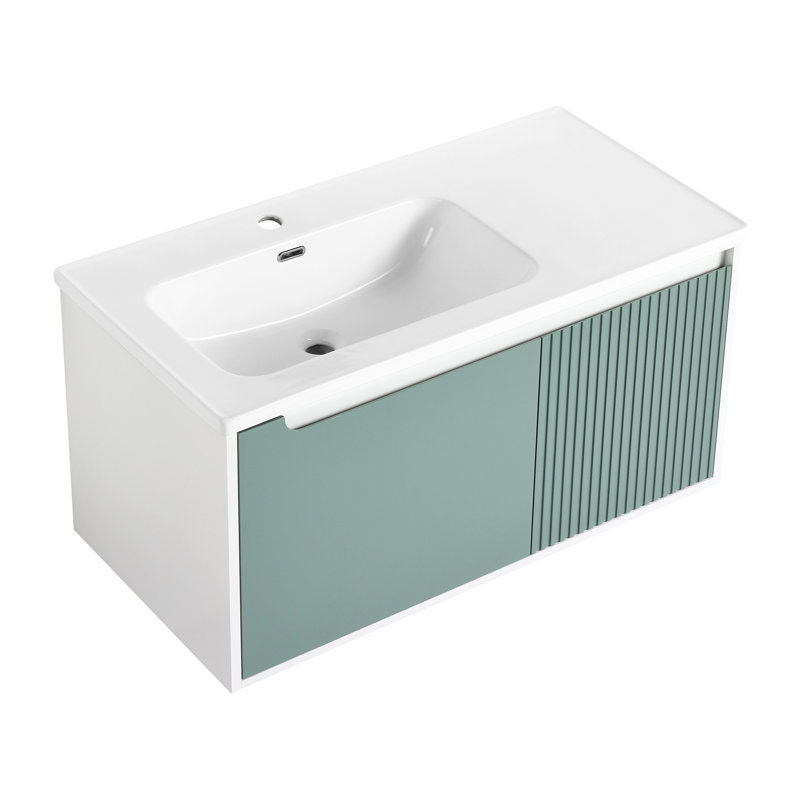 Meuble-lavabo mural 40 po avec lavabo en céramique Rosevelt