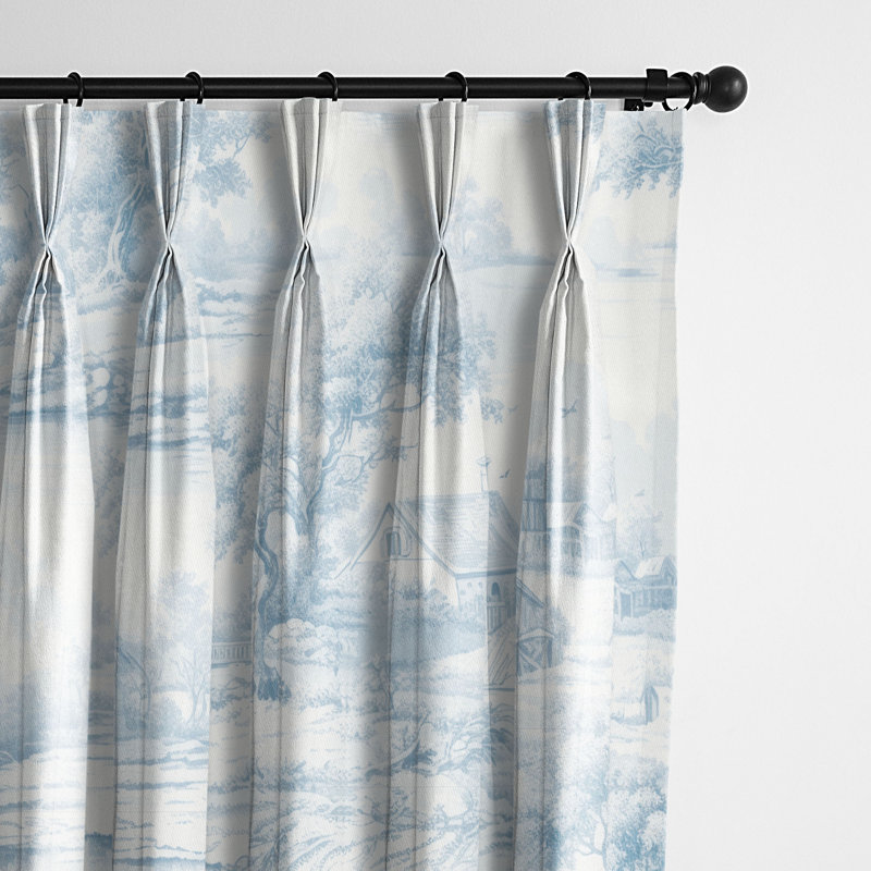 Rustic Cabin Toile, 20" W x 84" L, Cornflower