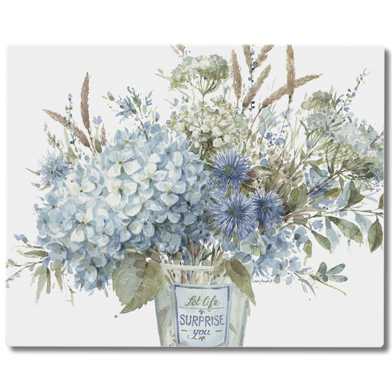 CounterArt Bohemian Blue Tempered Glass Cutting Board