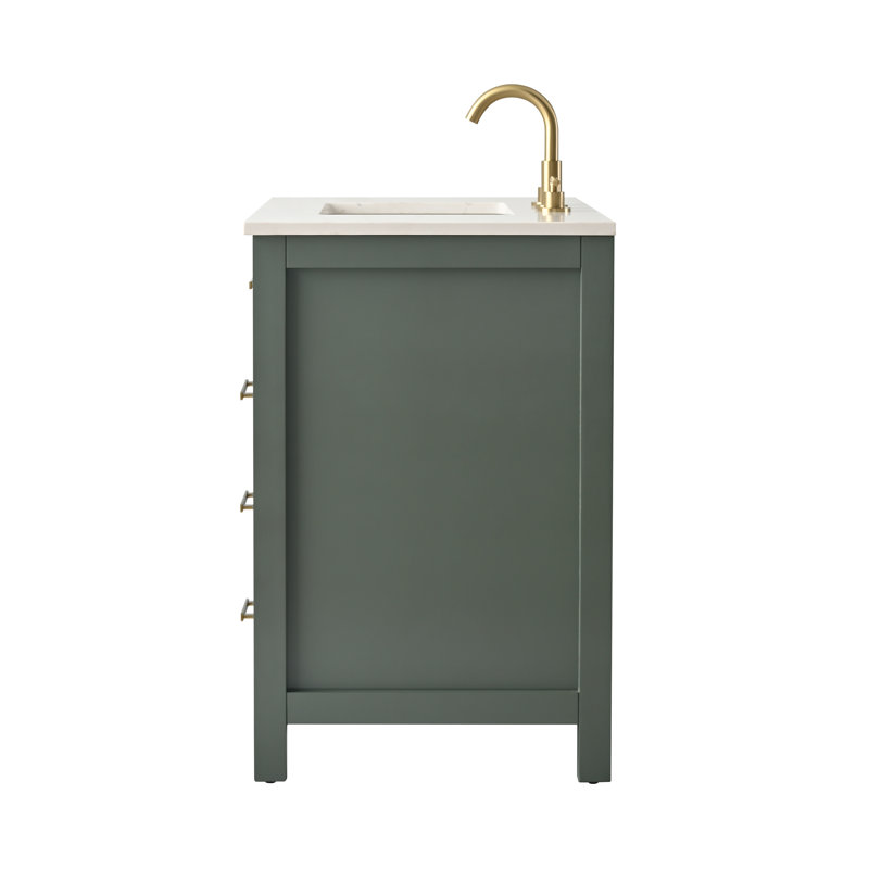 Trevor 42" W Single Vanity, Vintage Green/Brushed Gold