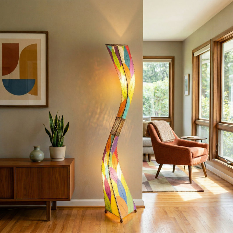 Lampe sur pied géante 72 "flow Giant, Brun / Vert