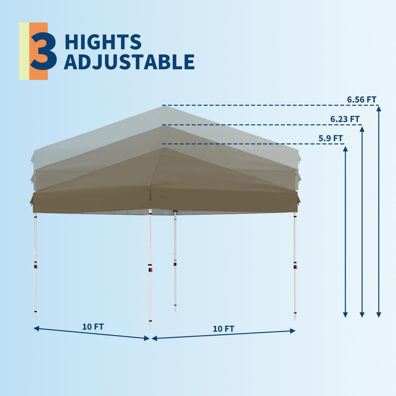 Pop Up Canopy Tent Outdoor Canopy with No Removable Sidewall One-Person Set Up Heavy Duty Commercial Instant Tent Shelter