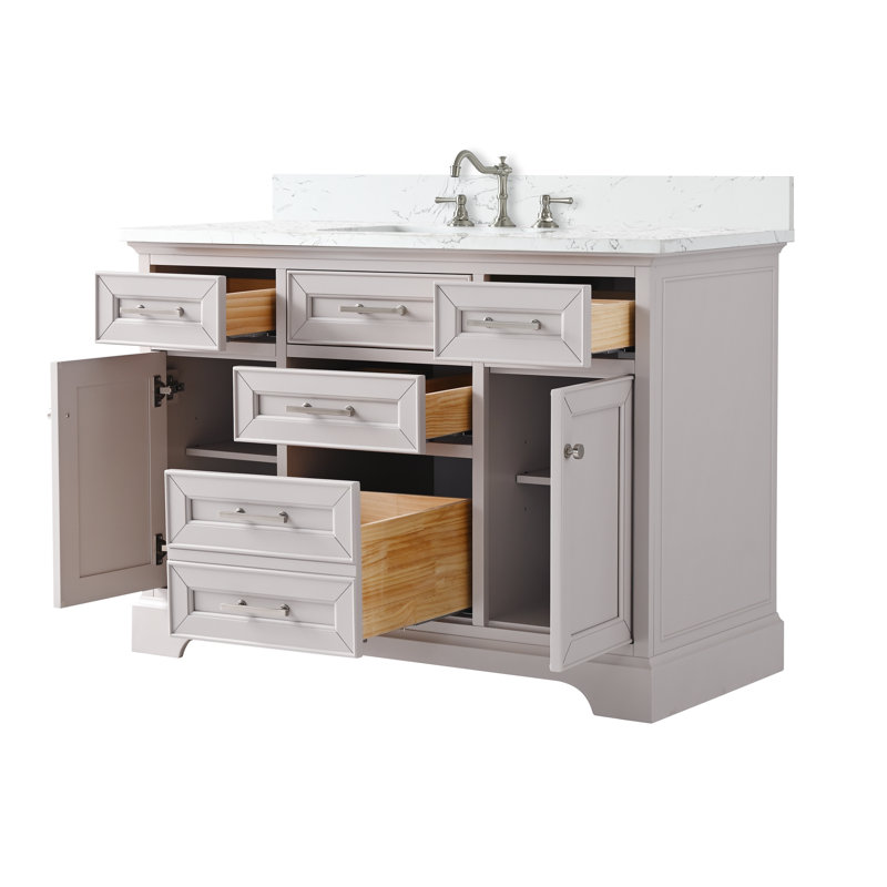 Thompson 48" W Single Vanity, Taupe/Brushed Nickel
