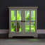 Élégante vitrine, finition blanche, poignée en métal rétro, vitrine à tablettes réglables, design rétro, fabrication