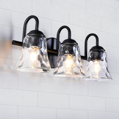 Éclairage pour meuble-lavabo de salle de bain à 3 lumières à intensité variable en fer Ludovia