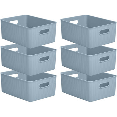 Ensemble de boîtes en plastique nervuré