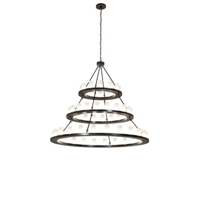 Lustre 56 lumières à trois niveaux 72 "de large 72" Loxley