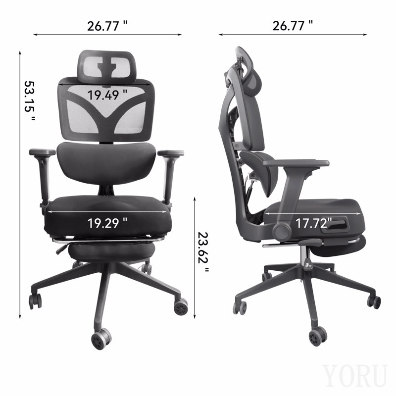 Zero Gravity Ergonomic Office Chair, 145° Recline With 3d Headrest & 4-Way Lumbar Support, Breathable Mesh Seat For Home/Work/Gaming