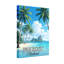 Plage tropicale avec palmiers et montagnes-780756328