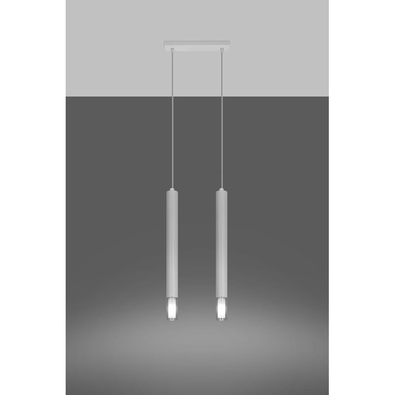 Jene 2 - Light Kitchen Island;Cylinder;Cluster Pendant, White
