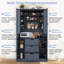 Armoire de cuisine autoportante de 70,9 po de hauteur avec 4 portes et 3 tiroirs-130084416