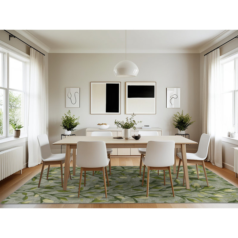 Machine Washable Nature Brown Area Rug, Rectangle 7' x 10'