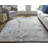 Abstract Machine Woven Rectangle 4' x 6' Polyester Area Rug in Blue/White-1969949500